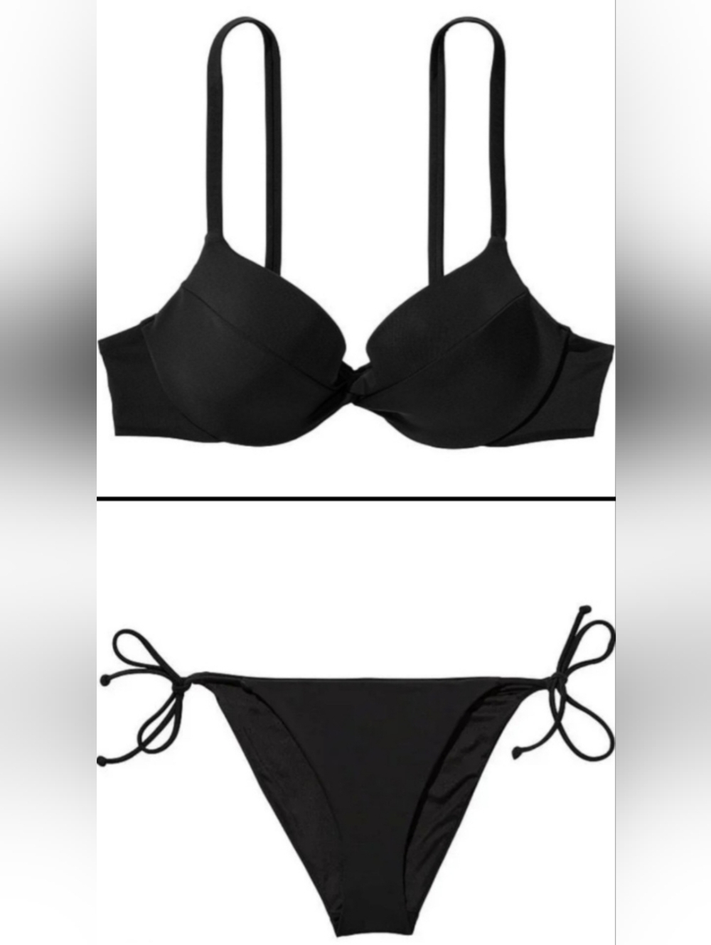 34C/M VS Swim Removable PushUp Bikini Top Cheeky Bikini Set Black